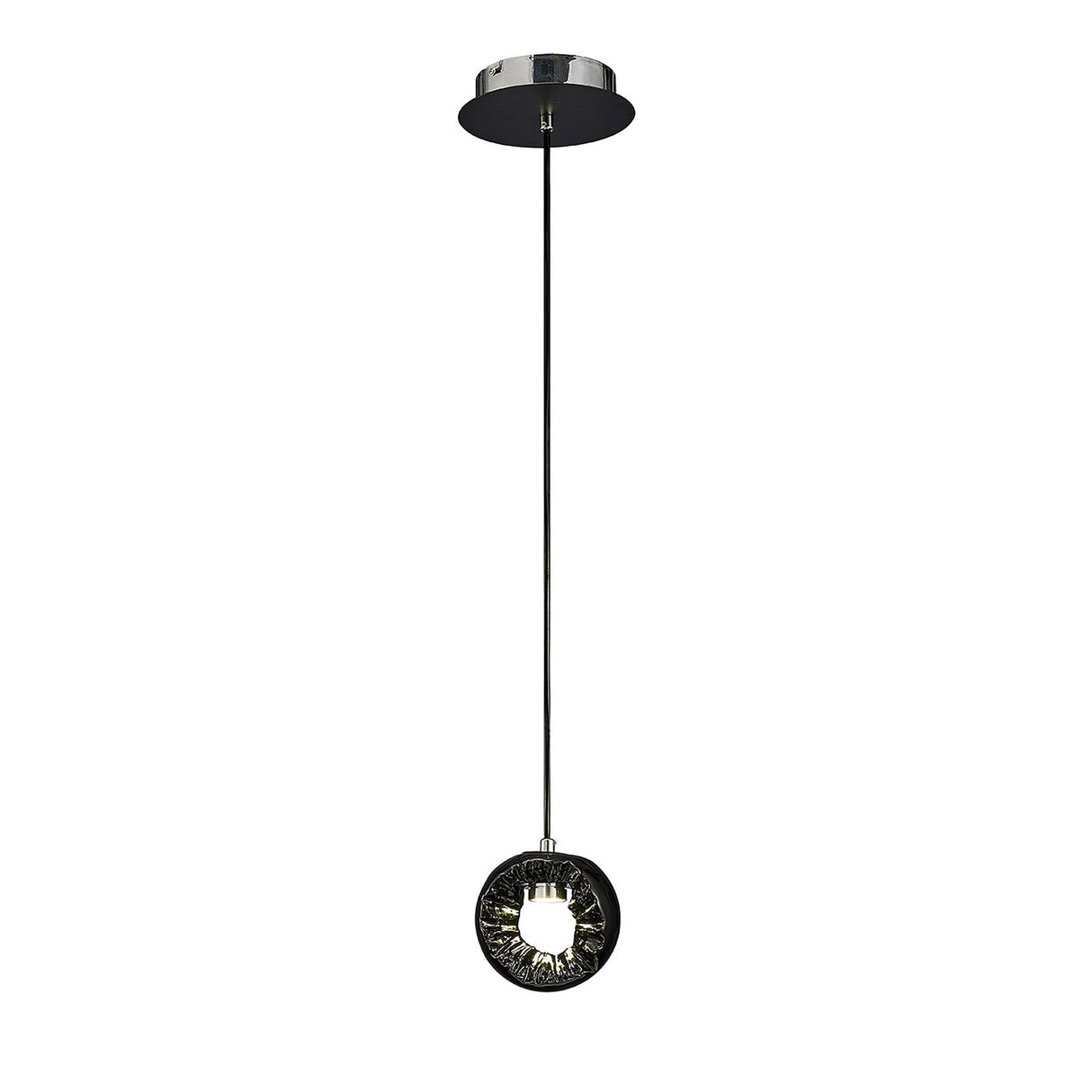Salvio 15cm Ceramic LED Pendant Light 3W 4200K - Chrome & Black