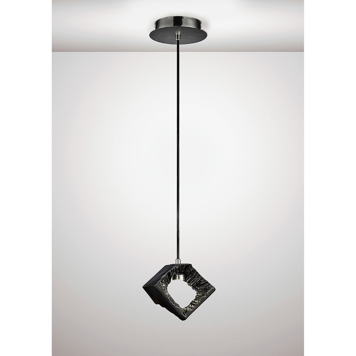 Salvio 16.5cm Ceramic LED Pendant Light 3W 4200K - Chrome & Black