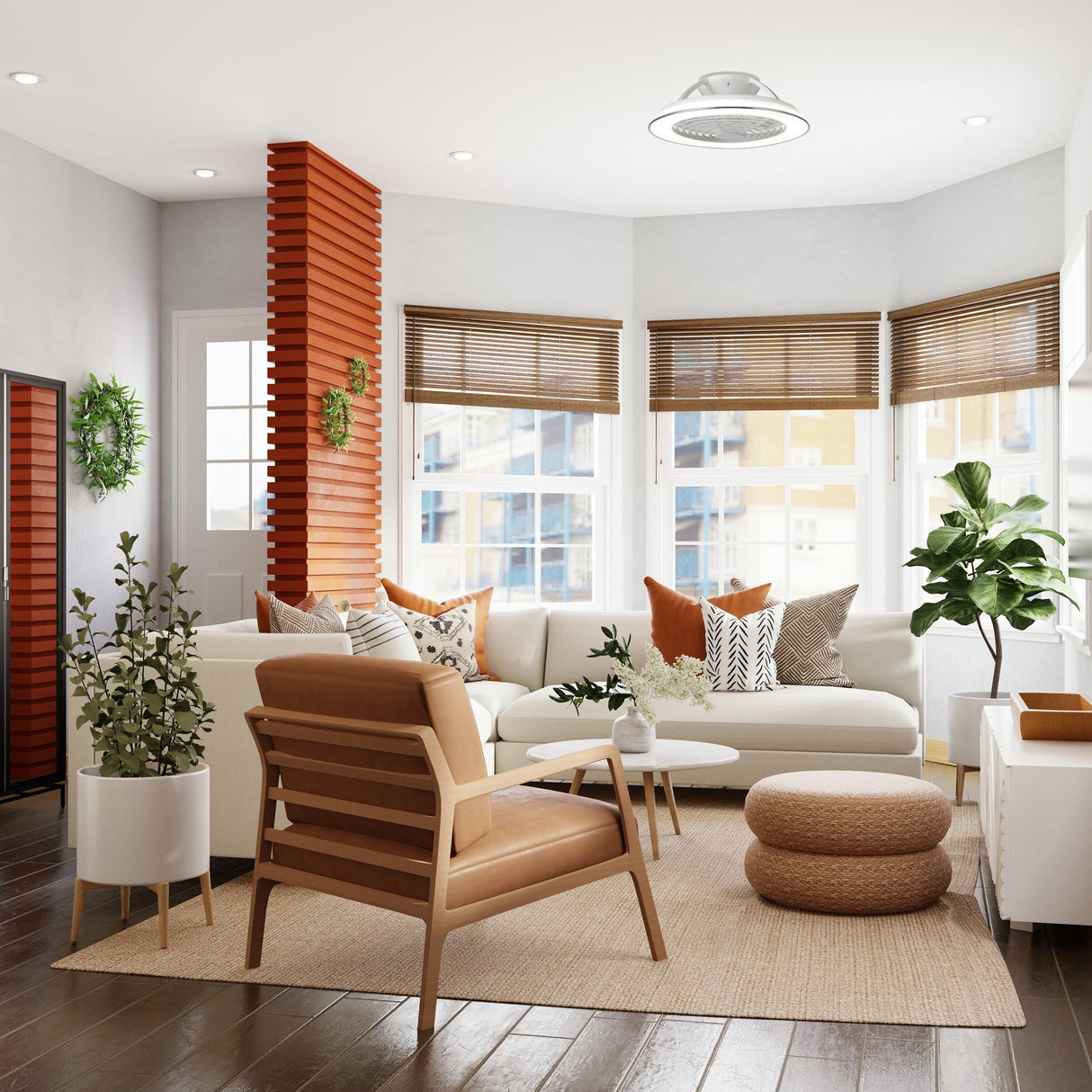 Samoa CCT Dimmable LED Ceiling Retractable Fan Light With Remote Control - White