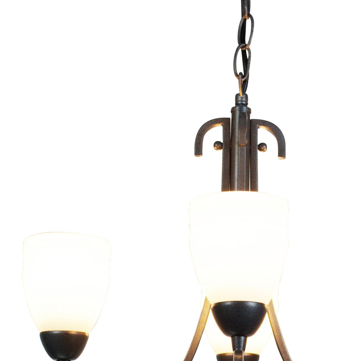San Marino 40cm 4 Light Frosted Glass Chandelier - Pewter