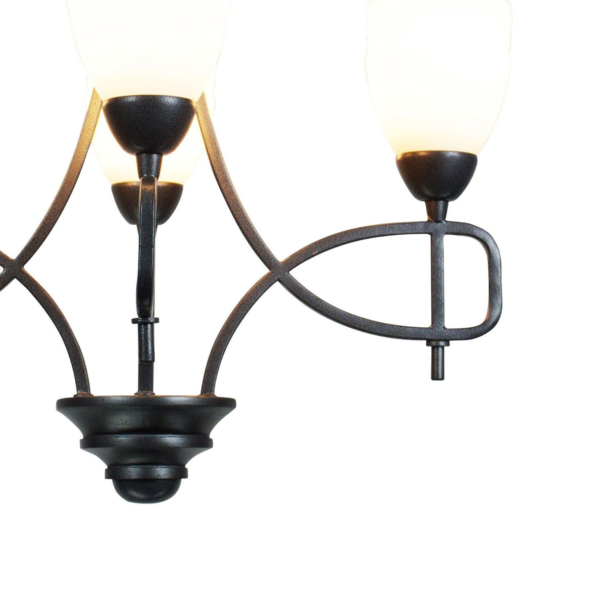 San Marino 40cm 4 Light Frosted Glass Chandelier - Pewter