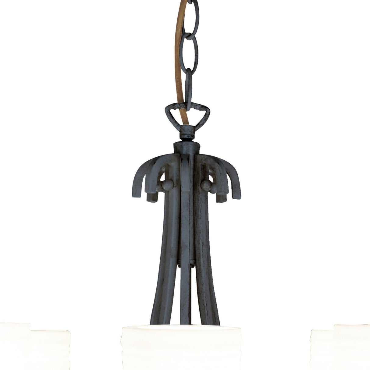San Marino 54cm 8 Light Frosted Glass Chandelier - Pewter