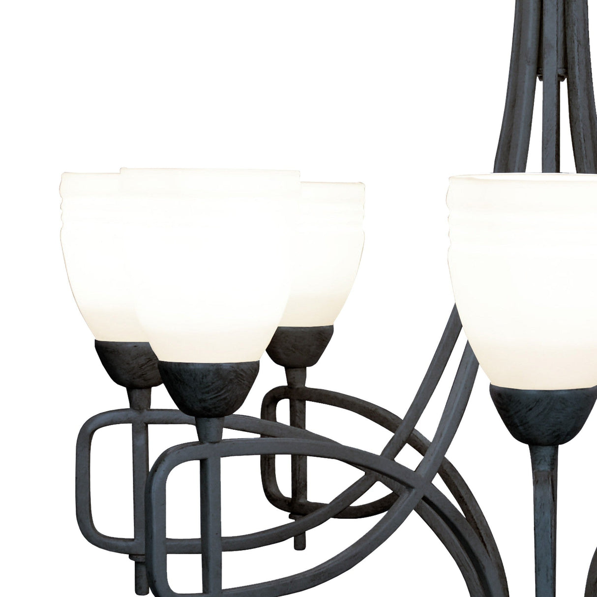 San Marino 54cm 8 Light Frosted Glass Chandelier - Pewter