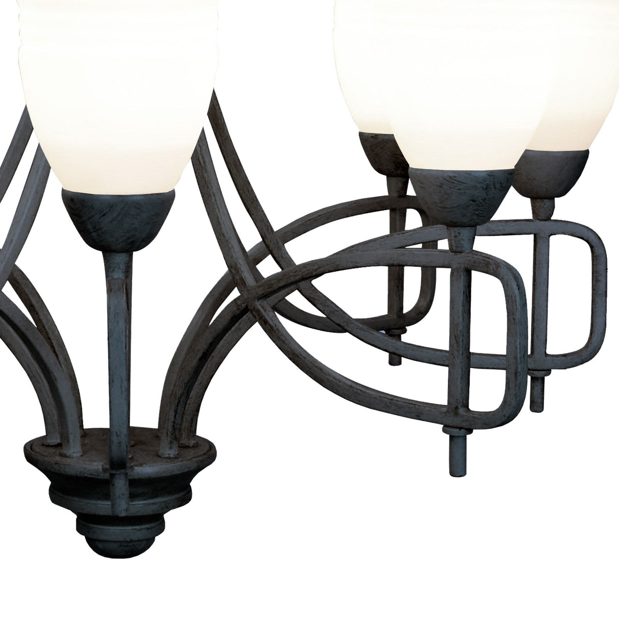 San Marino 54cm 8 Light Frosted Glass Chandelier - Pewter