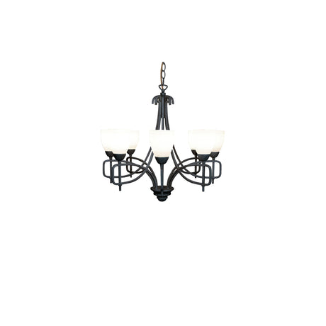 San Marino 54cm 8 Light Frosted Glass Chandelier - Pewter