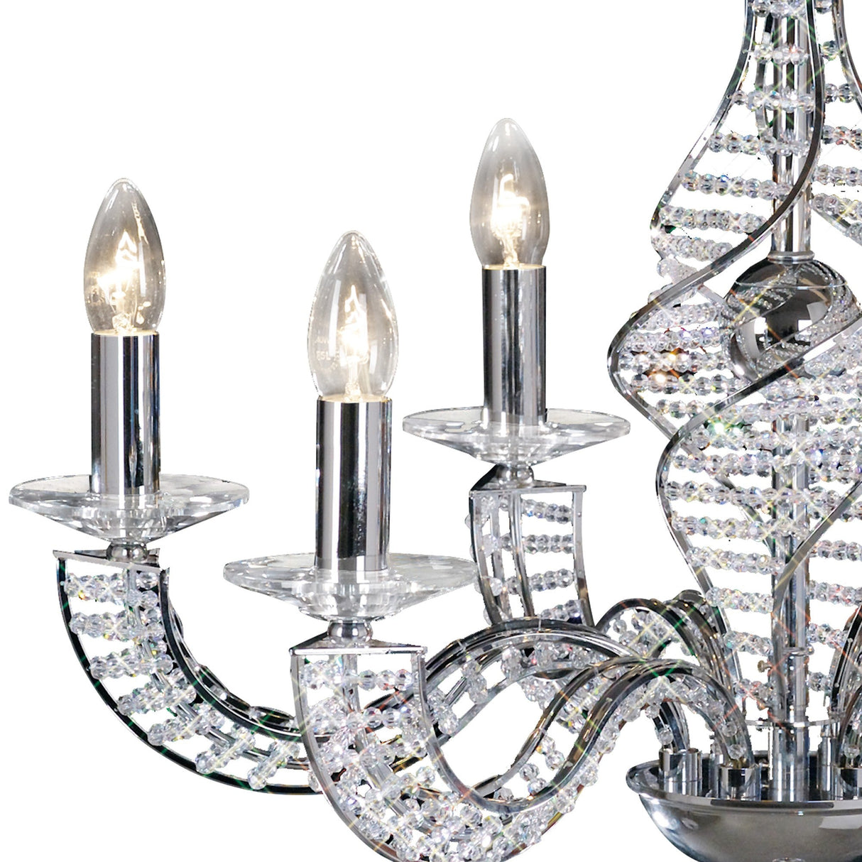 Santo 66cm 6 Light Crystal Chandelier - Polished Chrome