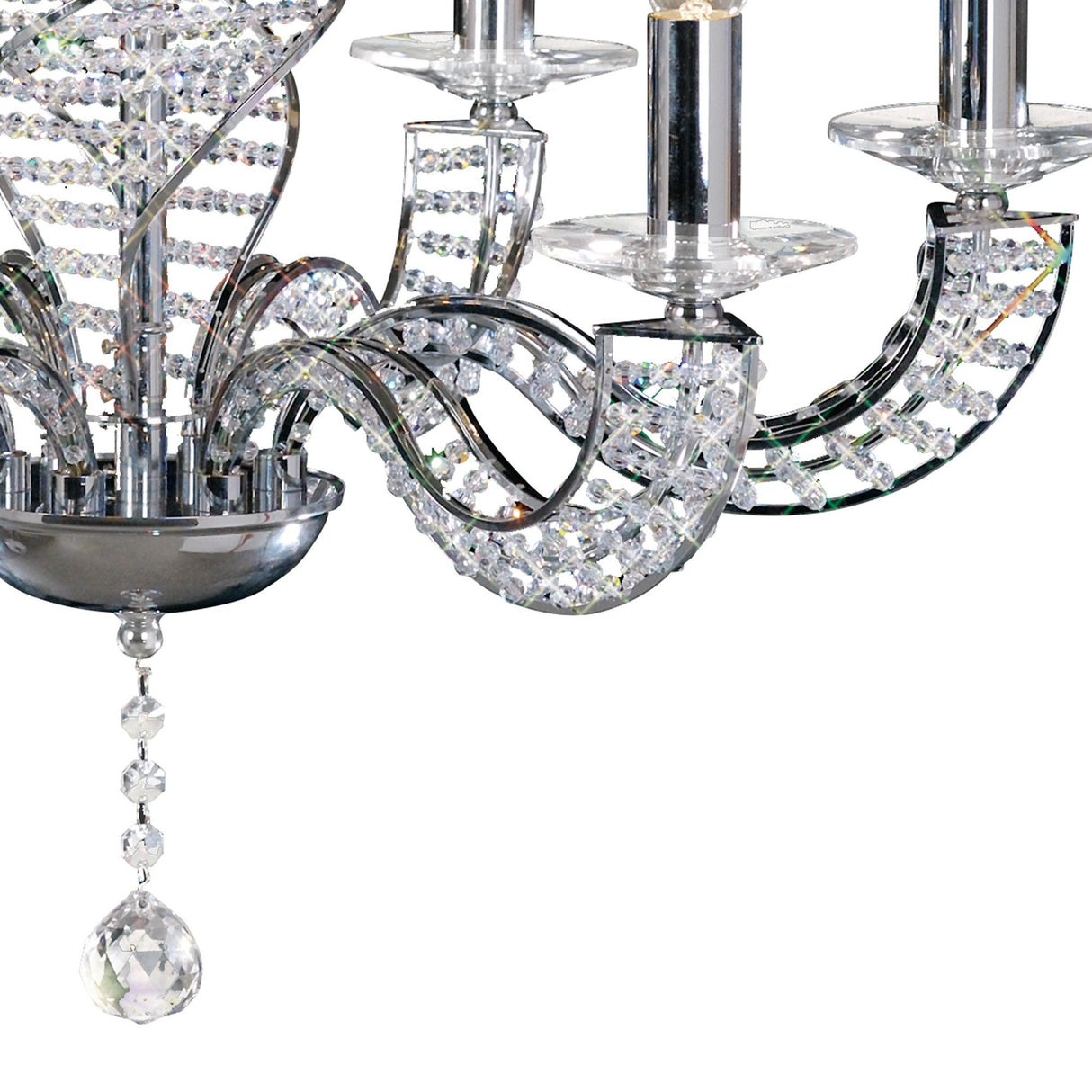Santo 66cm 6 Light Crystal Chandelier - Polished Chrome