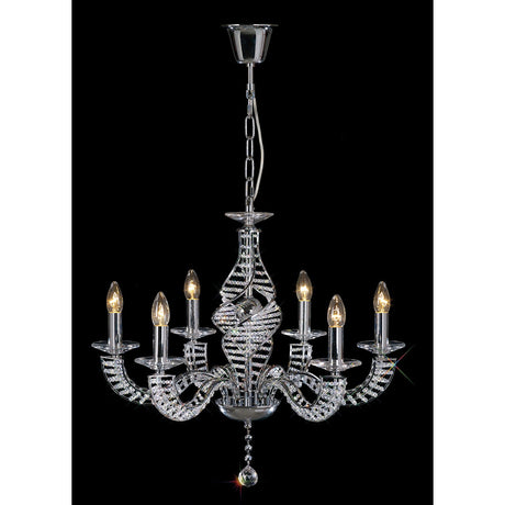 Santo 66cm 6 Light Crystal Chandelier - Polished Chrome