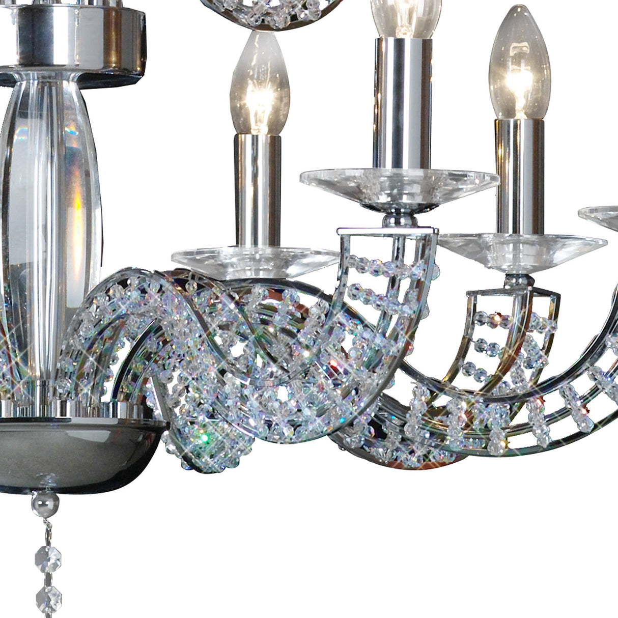 Santo 78cm 2 Tier 12 Light Crystal Chandelier - Polished Chrome