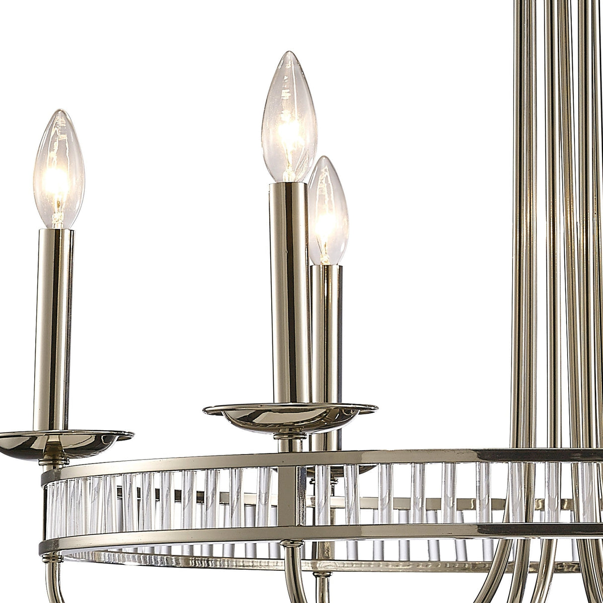 Saskia 72cm Round 6 Light Crystal Chandelier - Polished Nickel