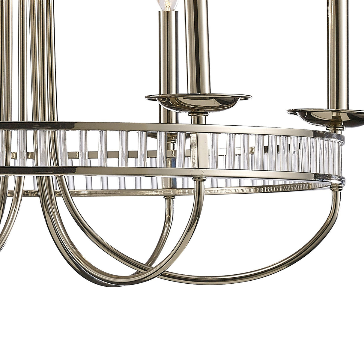 Saskia 72cm Round 6 Light Crystal Chandelier - Polished Nickel