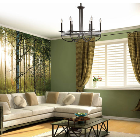 Saskia 72cm Round 6 Light Crystal Chandelier - Aged Bronze
