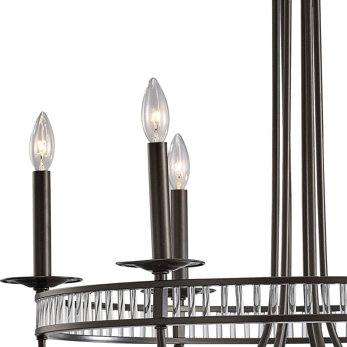Saskia 72cm Round 6 Light Crystal Chandelier - Aged Bronze