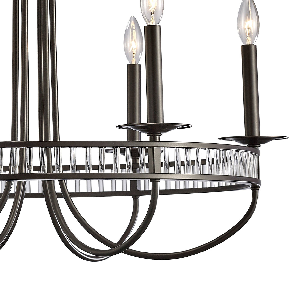 Saskia 72cm Round 6 Light Crystal Chandelier - Aged Bronze