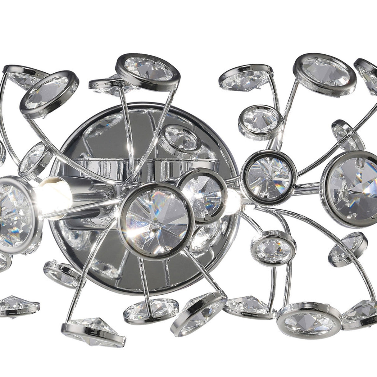 Savanna 2 Light Crystal Wall Light - Chrome