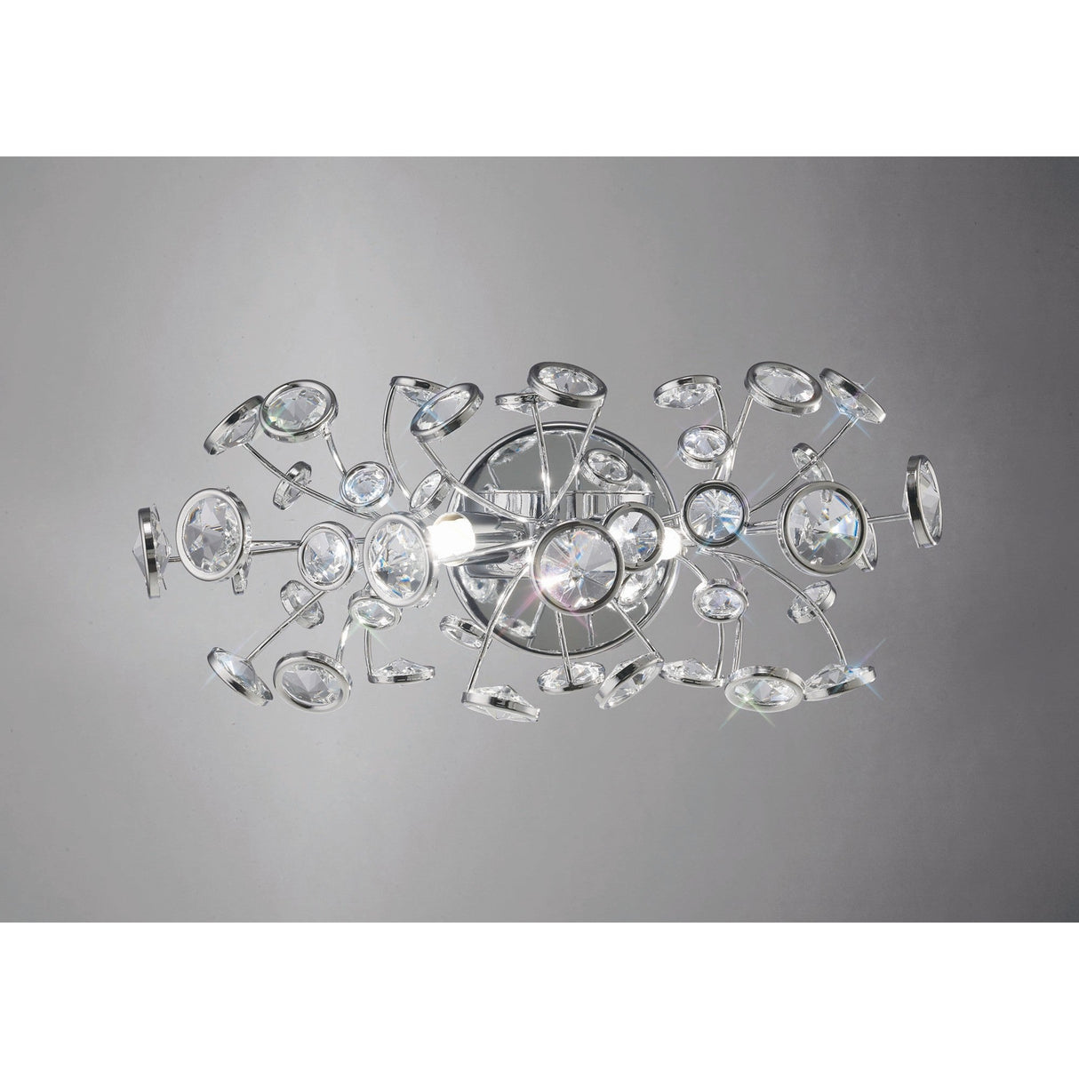 Savanna 2 Light Crystal Wall Light - Chrome