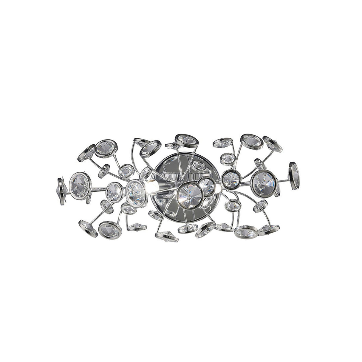 Savanna 2 Light Crystal Wall Light - Chrome