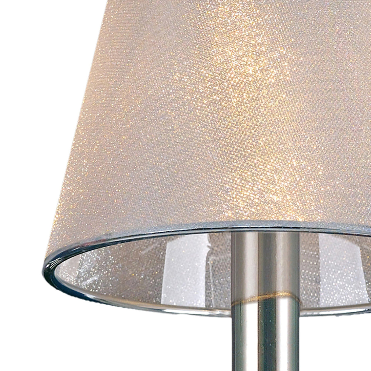 Clip-On Crystal Lampshade - Silver Effect Vinyl