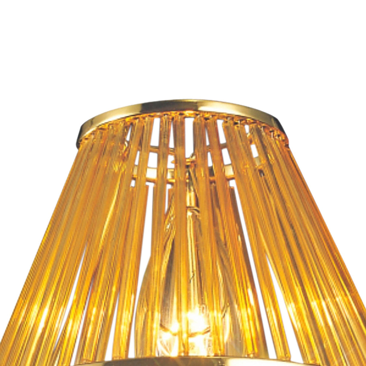 Crystal Clip-On Crystal Lampshade With Amber Glass Rods - French Gold