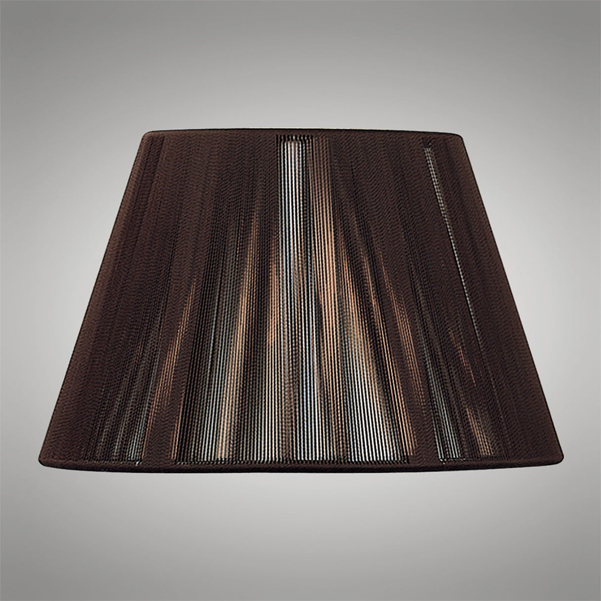 Silk String Lampshade - Dark Brown, 25/40cm x 25cm