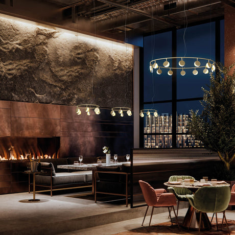 Shell 46cm Round LED Suspension Light 30W 3000K - Gold