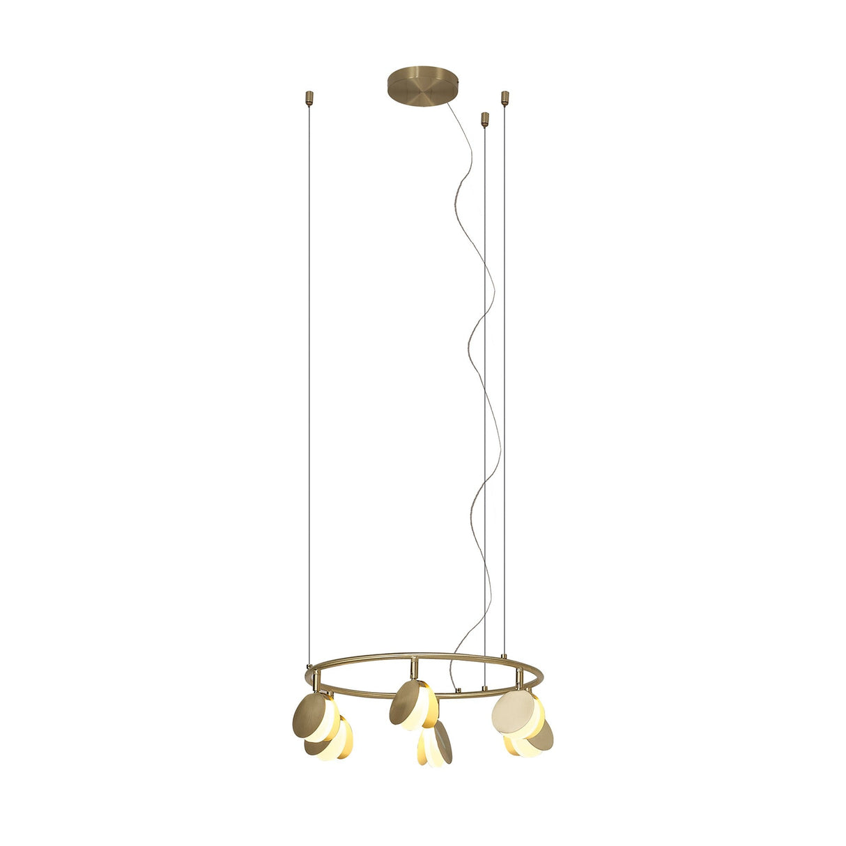Shell 46cm Round LED Suspension Light 30W 3000K - Gold