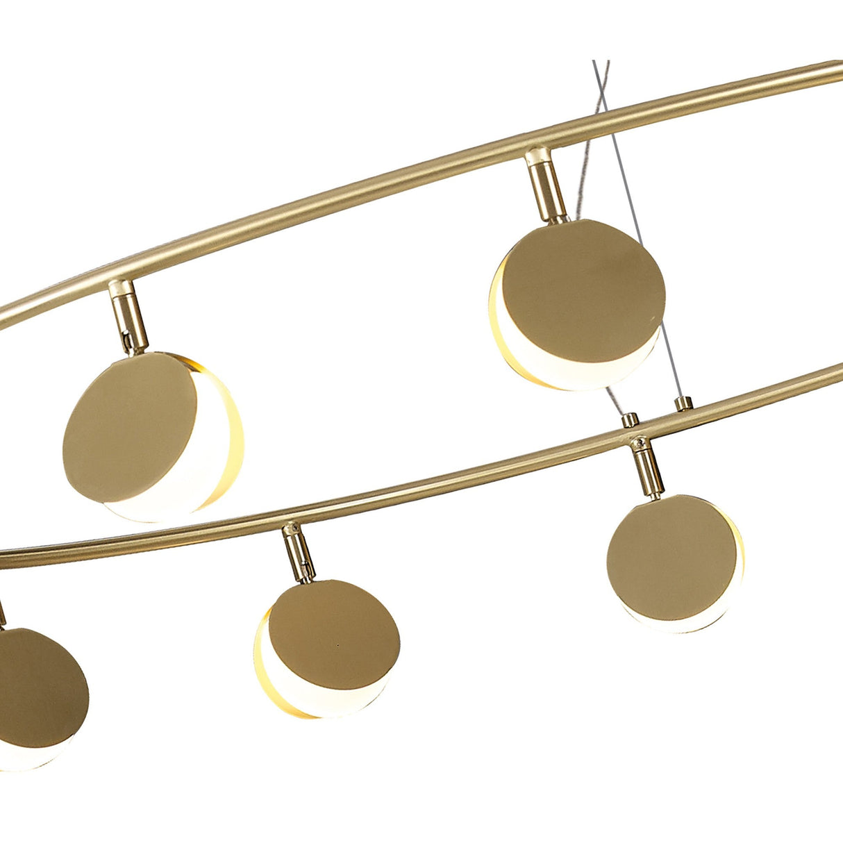 Shell 106cm Round LED Suspension Light 60W 3000K - Gold