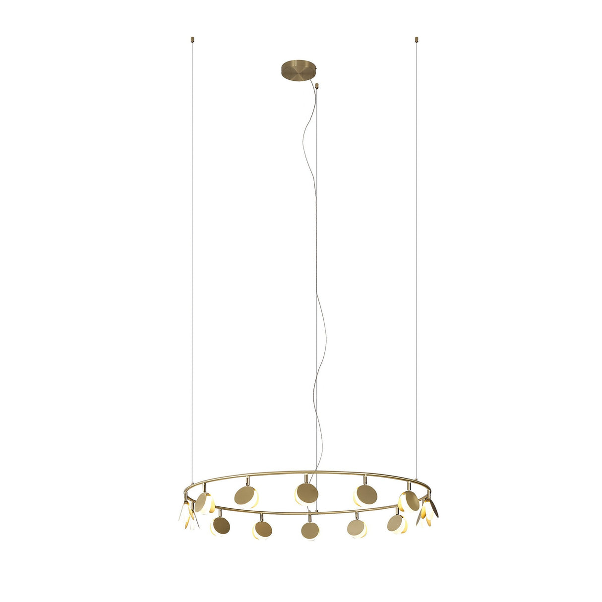 Shell 106cm Round LED Suspension Light 60W 3000K - Gold