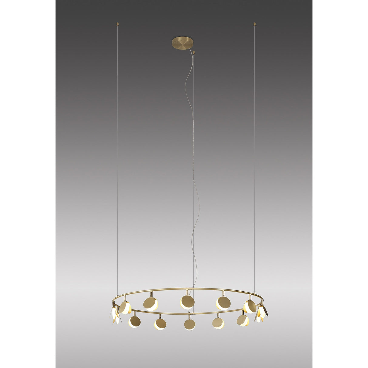 Shell 106cm Round LED Suspension Light 60W 3000K - Gold
