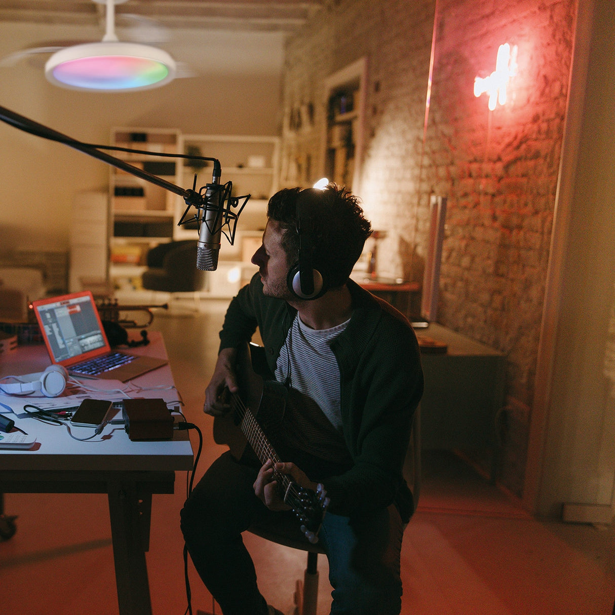 Siberia RGB CCT Dimmable LED Ceiling Fan Light With Remote Control - White