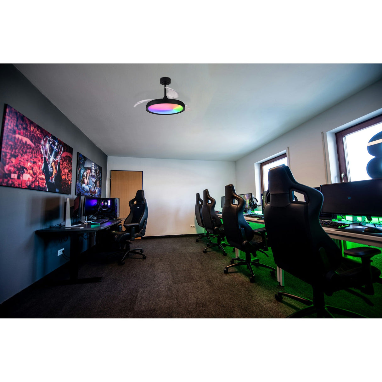 Siberia RGB CCT Dimmable LED Ceiling Fan Light With Remote Control - Black