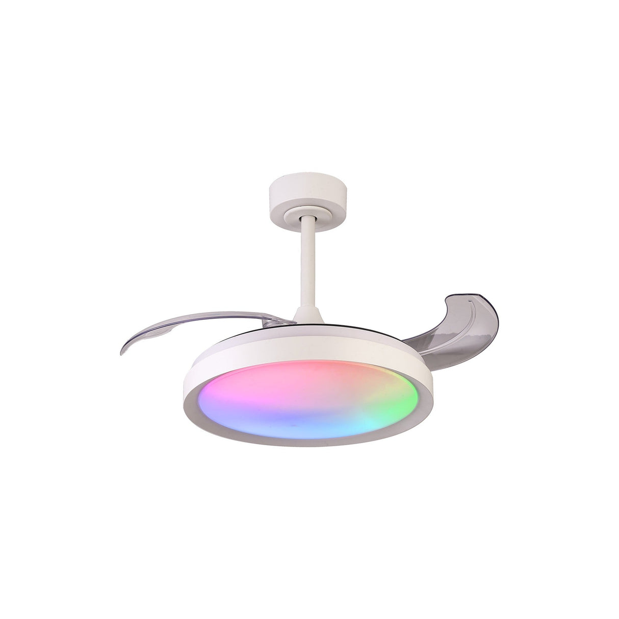 Siberia Mini RGB CCT Dimmable LED Ceiling Fan Light With Remote Control - White