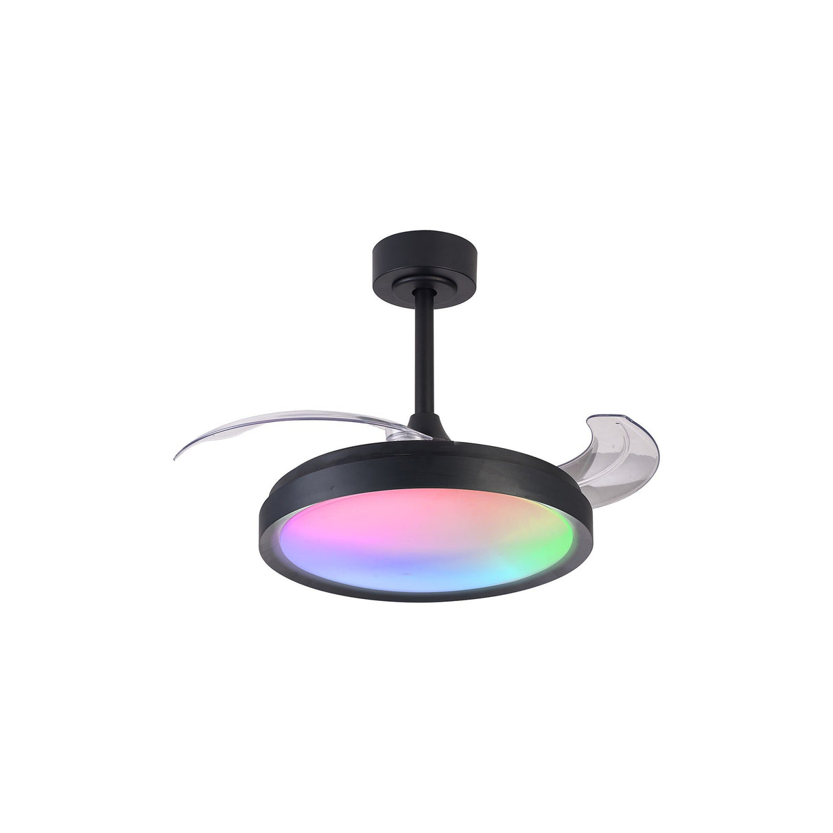 Siberia Mini RGB CCT Dimmable LED Ceiling Fan Light With Remote Control - Black