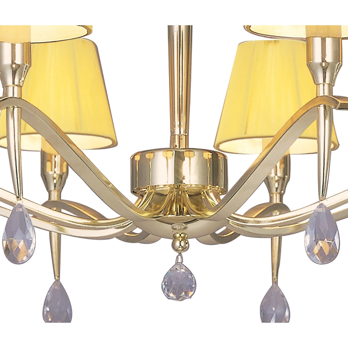 Siena 75cm 8 Light Chrome Crystal Chandelier - Brass With Amber Shades