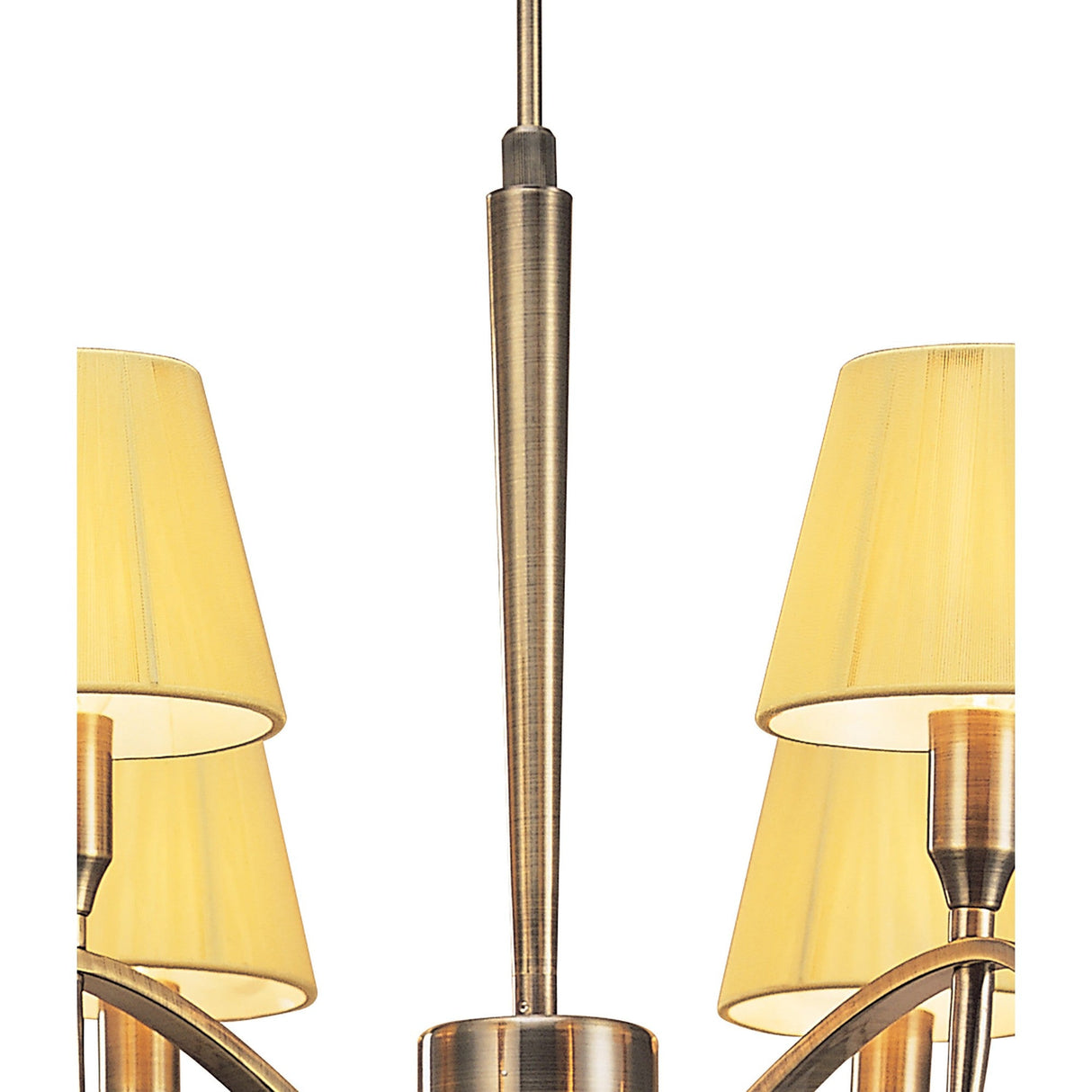 Siena 63cm 6 Light Amber Crystal Chandelier - Brass With Amber Shades