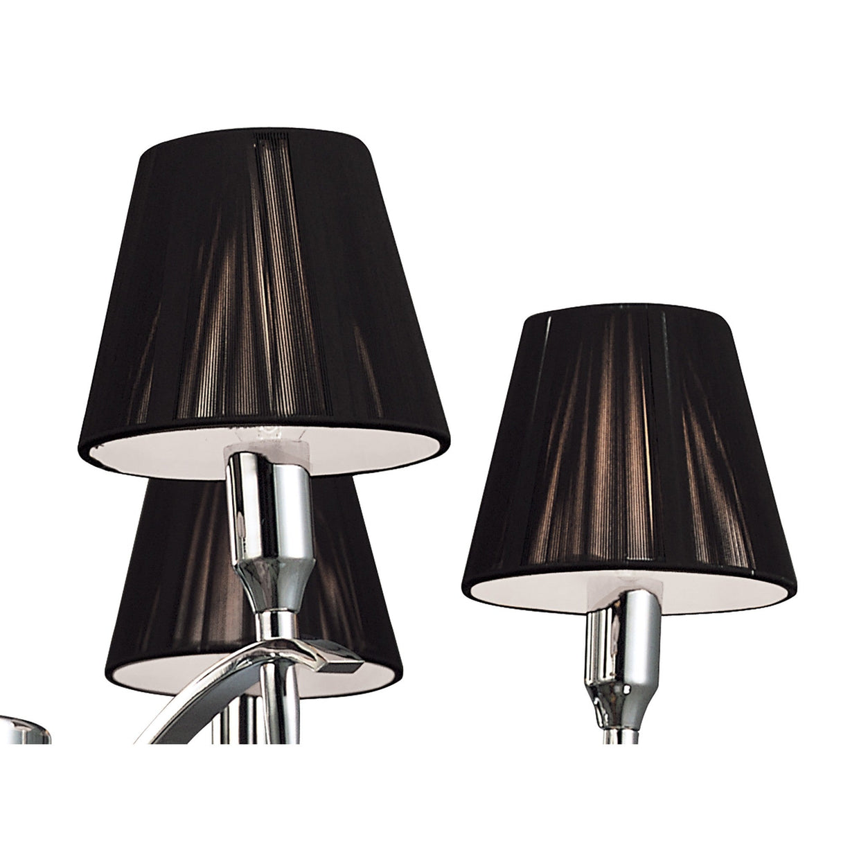 Siena 63cm 6 Light Black Crystal Chandelier - Chrome With Black Shades