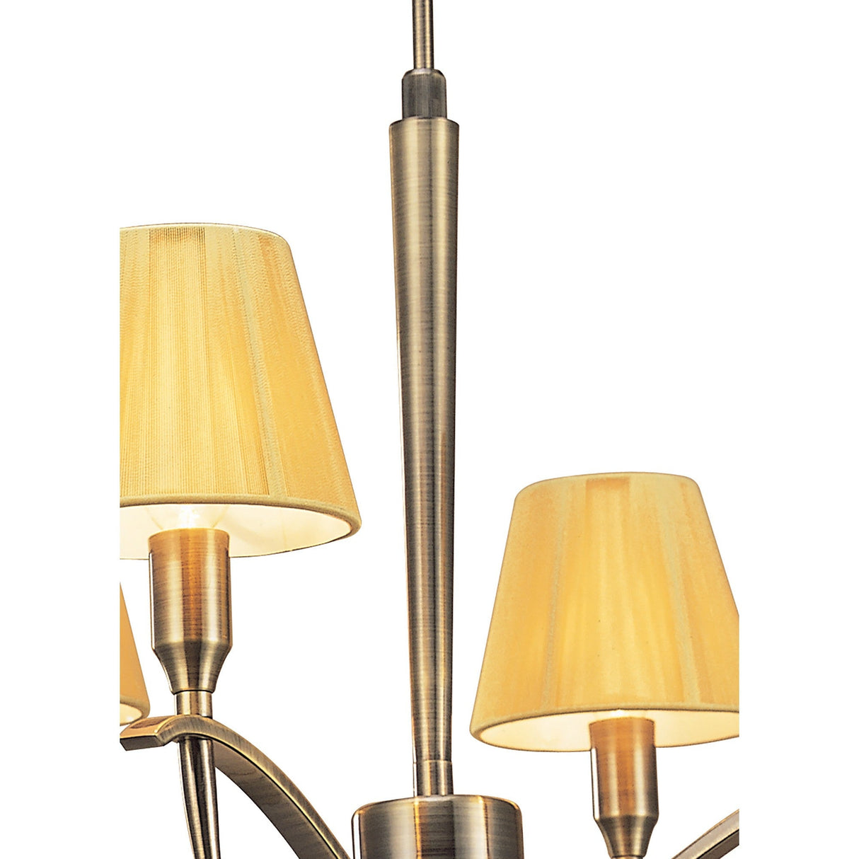 Siena 55cm 4 Light Amber Crystal Chandelier - Brass With Amber Shades