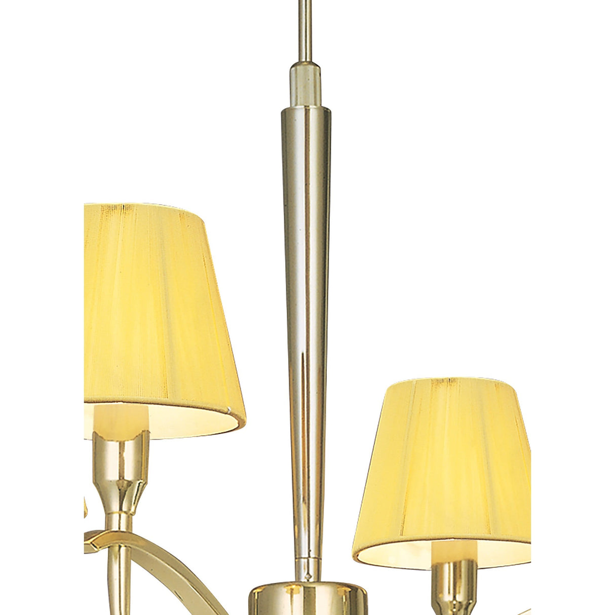 Siena 55cm 4 Light Chrome Crystal Chandelier - Brass With Amber Shades