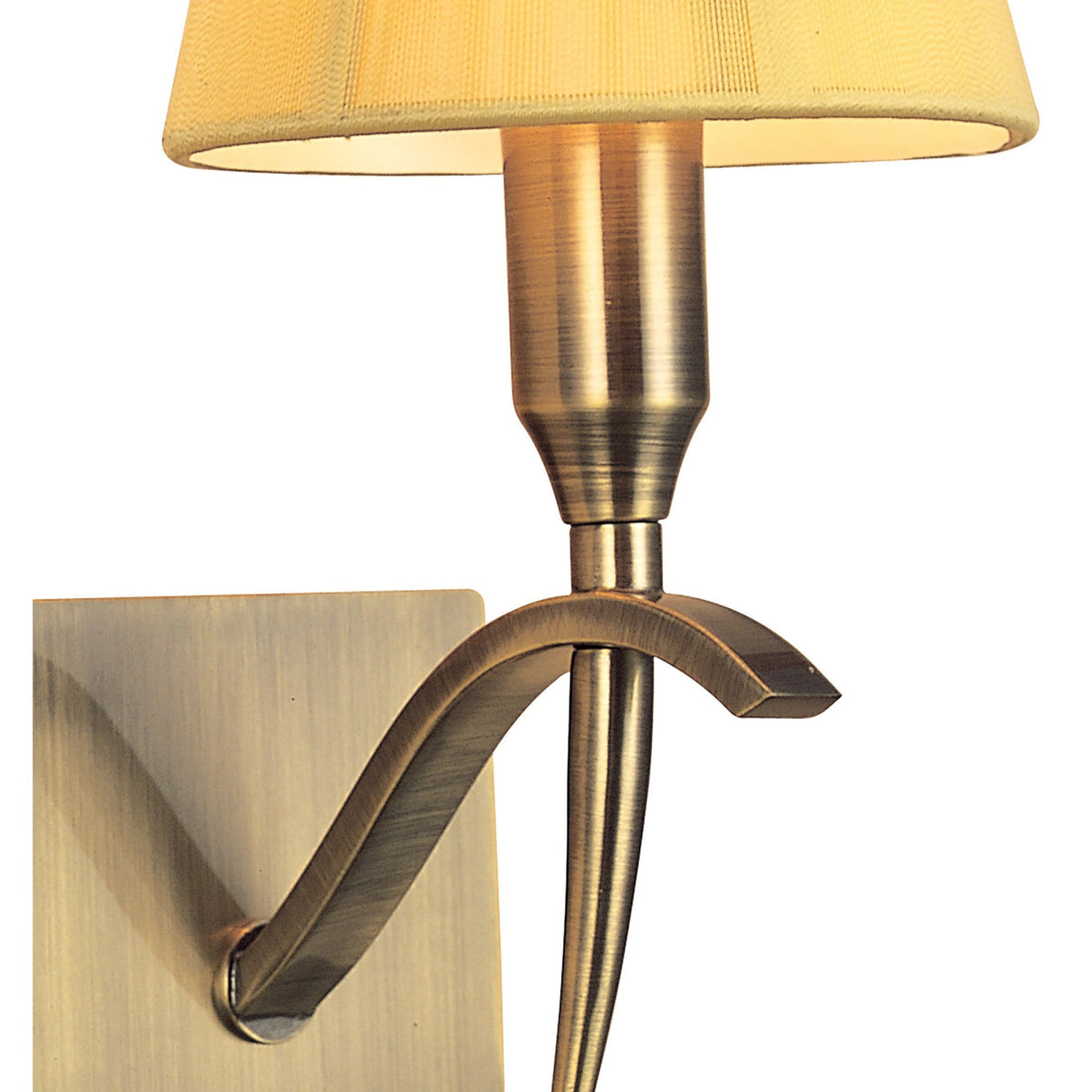 Siena Right 1 Light Crystal Wall Light With Switch - Brass With Amber Shade