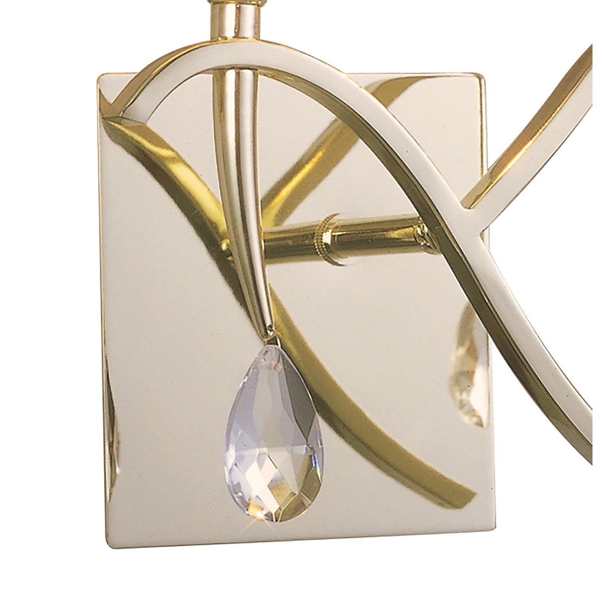 Siena 2 Light Crystal Wall Light With Switch - Brass With Amber Shades