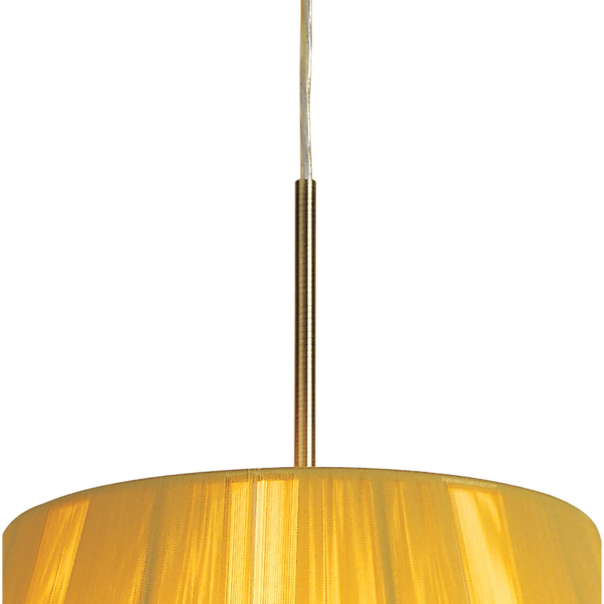 Siena 40cm 1 Light Crystal Pendant Light - Antique Brass & Amber