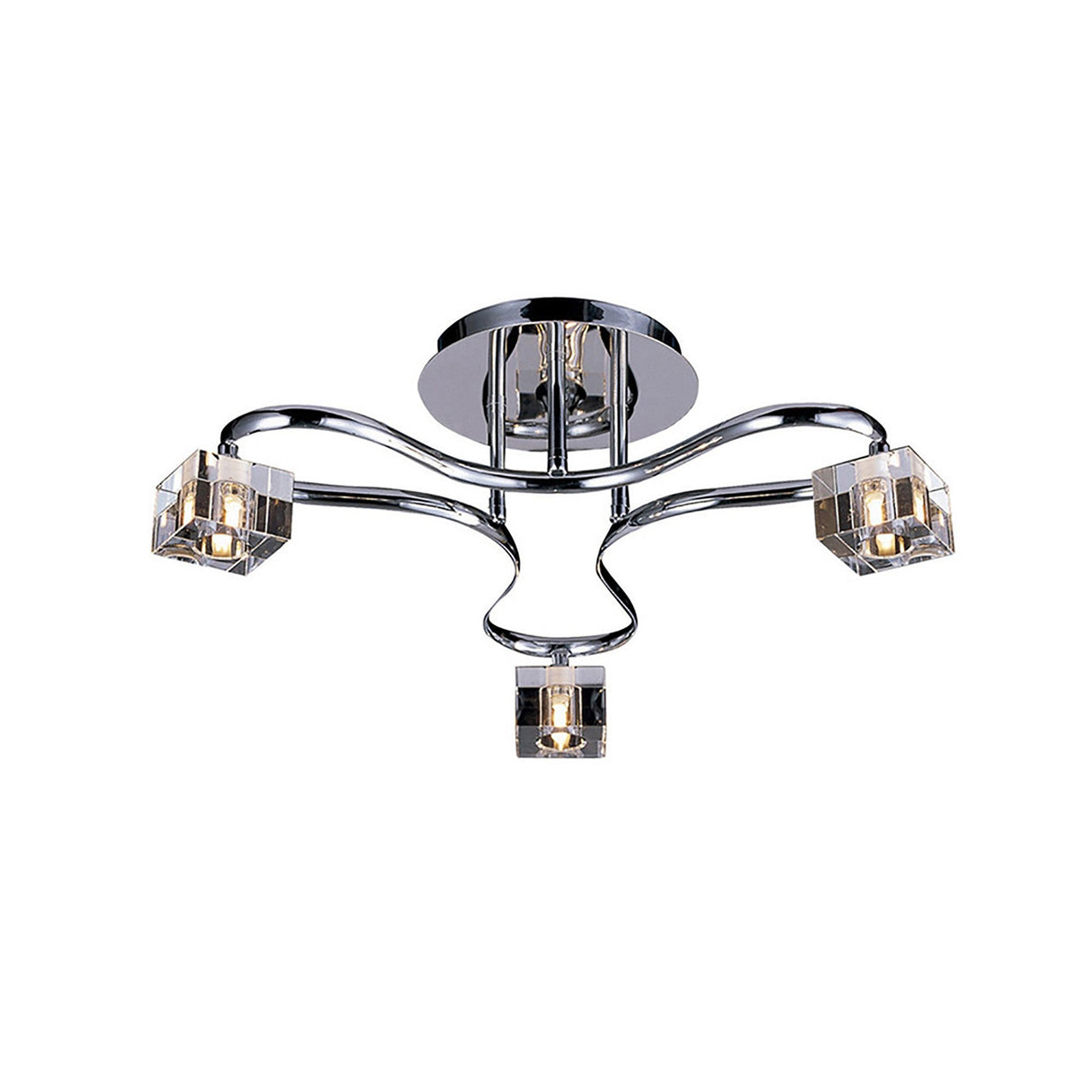 Sisco 3 Light Semi-Flush Ceiling Light – Polished Chrome
