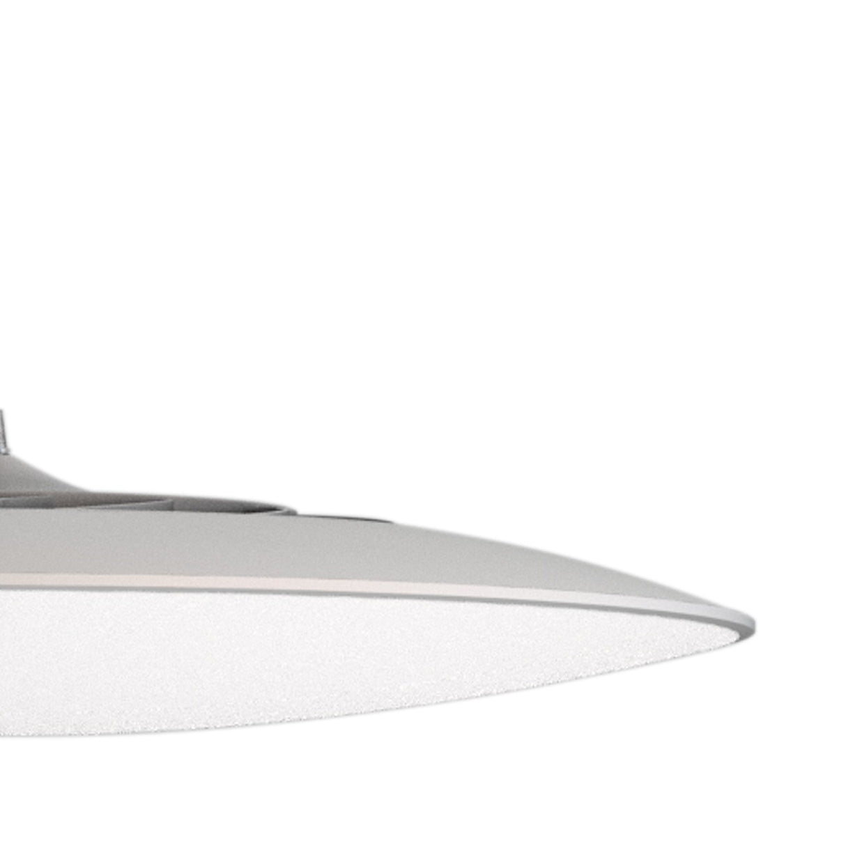 Mantra Slim 25cm round LED pendant light in matt white with frosted diffuser underside, shown close-up against a plain white background.