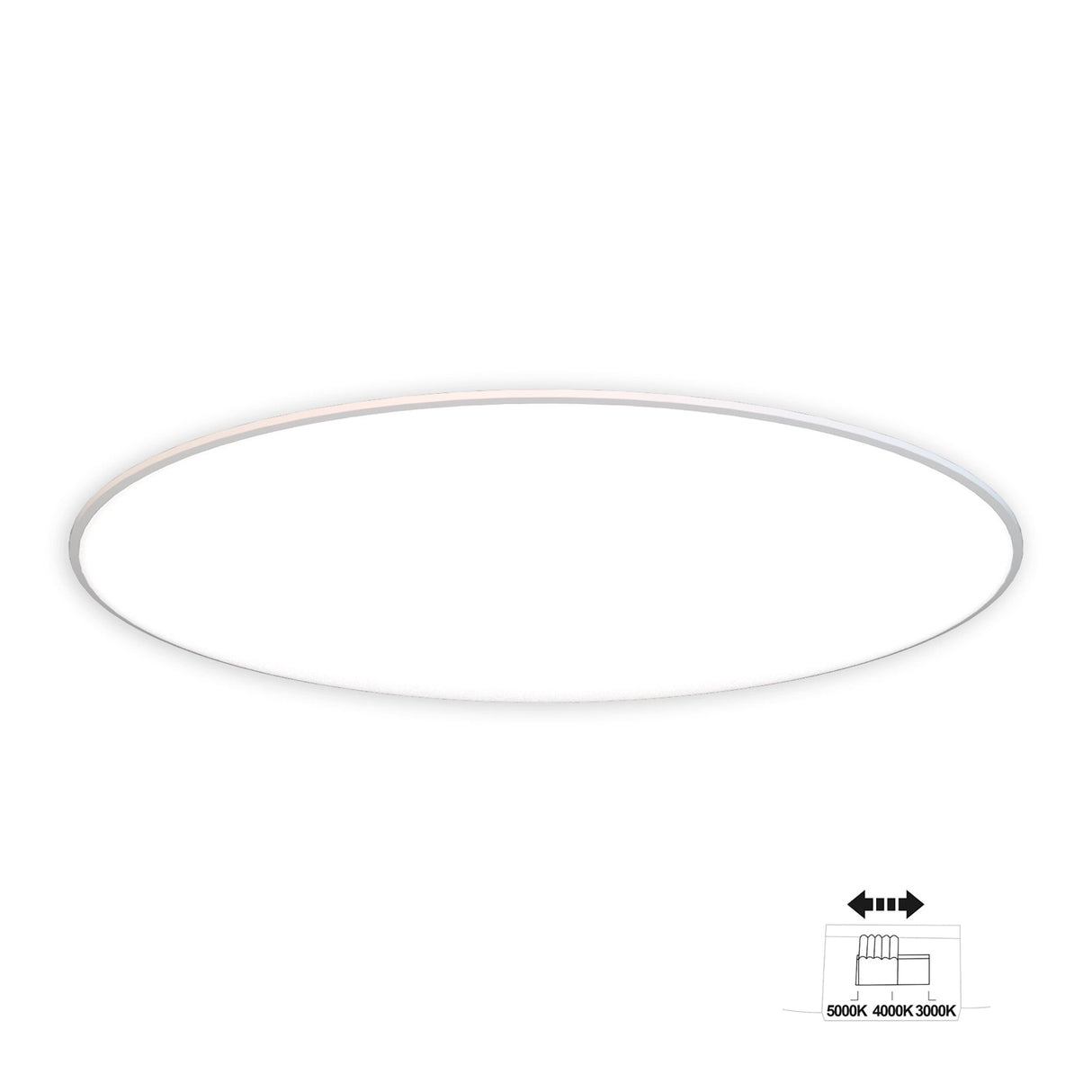 Slim CCT LED Flush Ceiling Light 50W With Switch - White