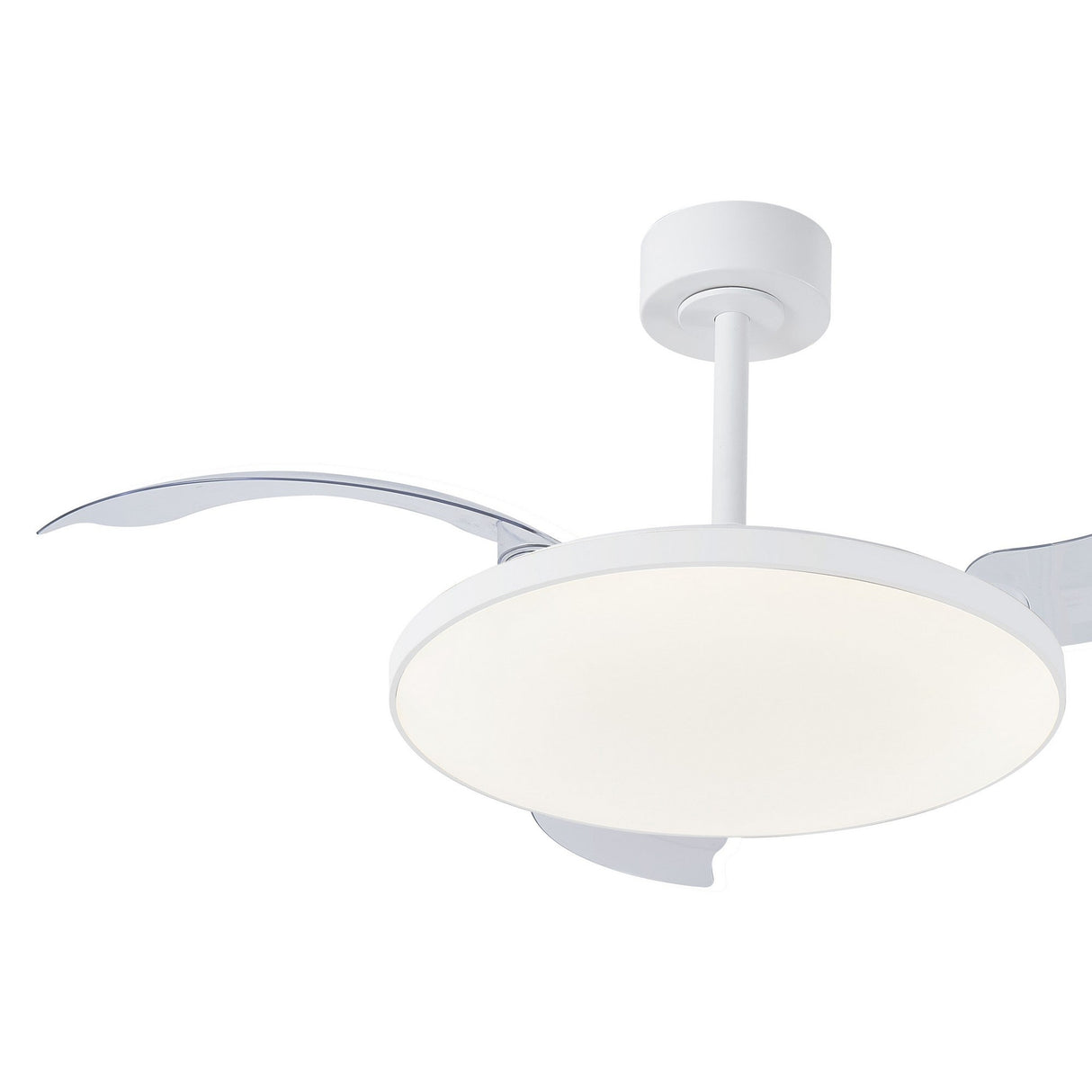 Slim CCT Dimmable LED Ceiling Fan Light With Remote Control - White