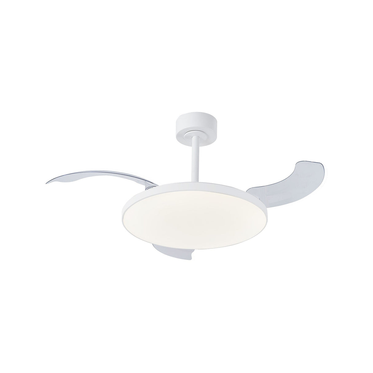 Slim CCT Dimmable LED Ceiling Fan Light With Remote Control - White
