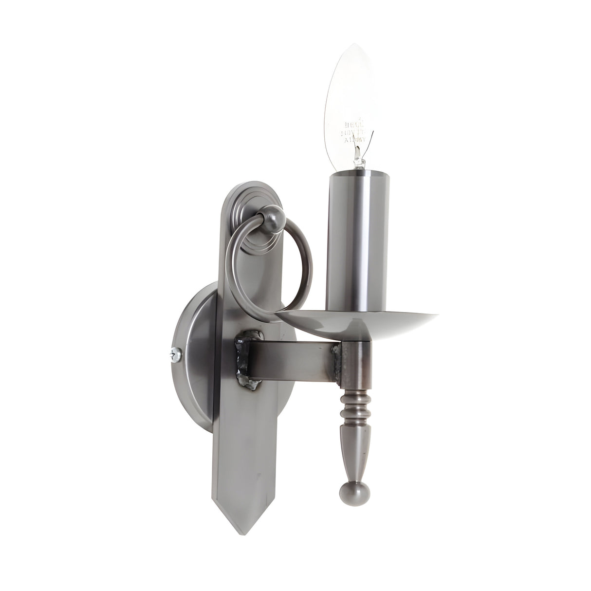 Mitralux 1 Light Iron Wall Light - Grey