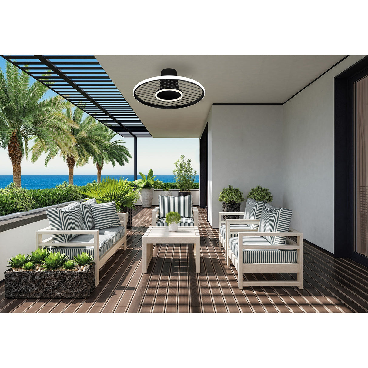 Soho CCT Dimmable LED Ceiling Fan Light With Remote & APP Control - Black