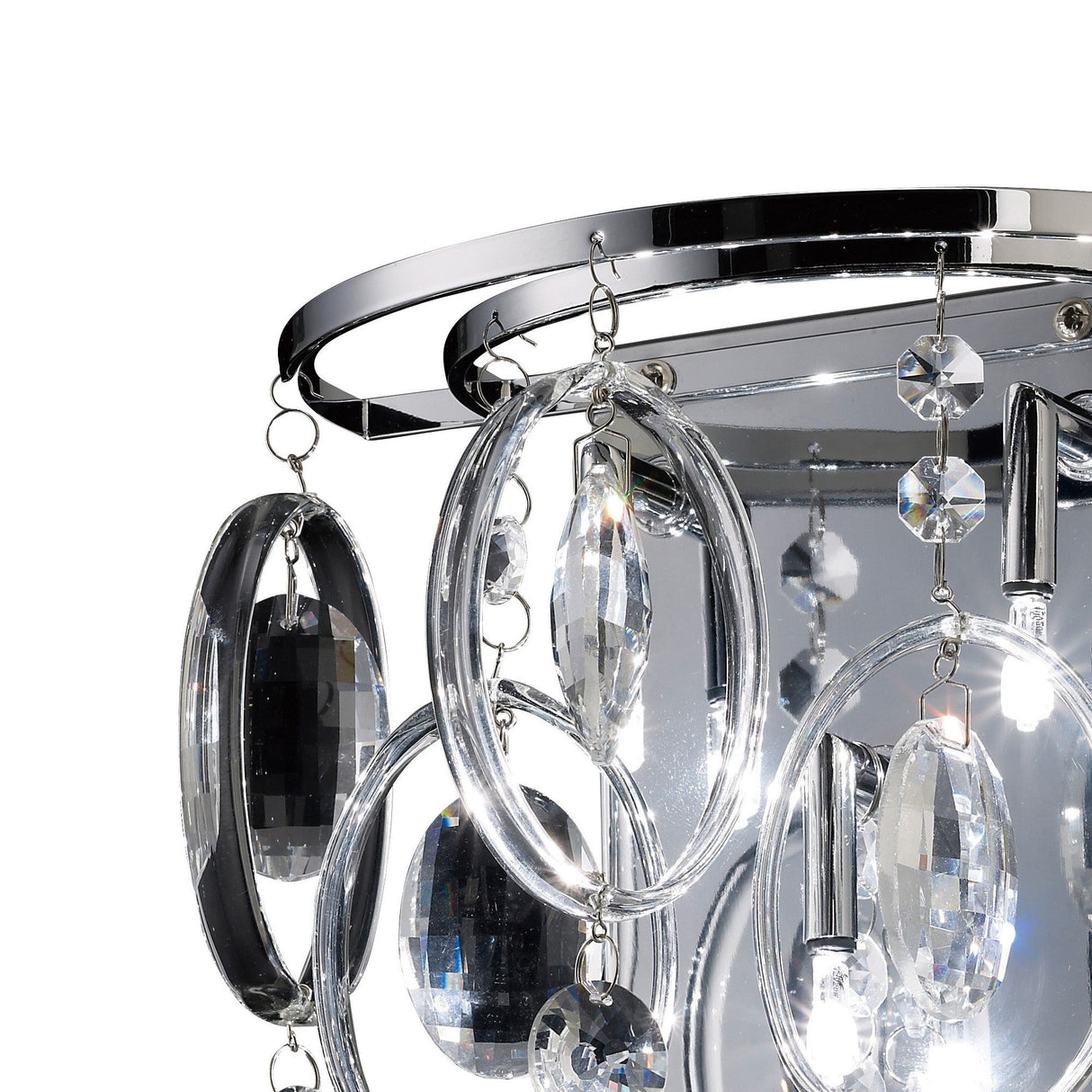 Solana 3 Light Crystal Wall Light - Polished Chrome