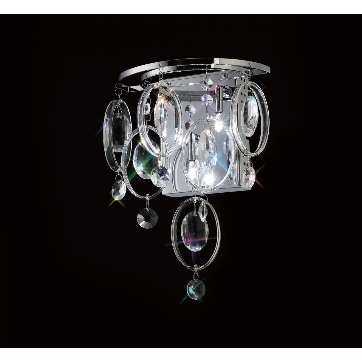 Solana 3 Light Crystal Wall Light - Polished Chrome